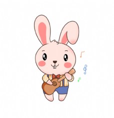 草地素材卡通兔子素材图片