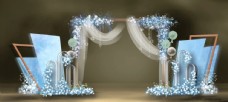 蓝色花艺婚礼图片