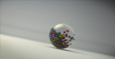 C4D模型动画滚动的玻璃珠图片