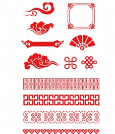 扇子中国风元素边框图片