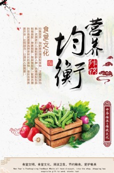 水墨中国风营养均衡食堂文化图片
