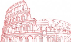 罗马斗兽场线稿建筑线稿图片