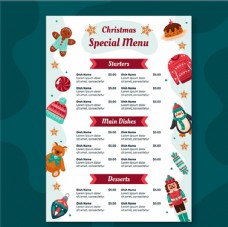 圣诞餐厅菜单模板图片