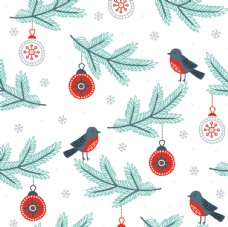圣诞树与小鸟图片