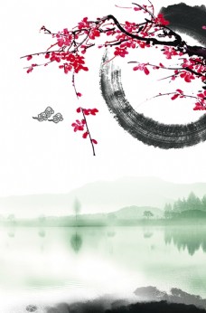 山水风景中国风水墨古典装饰画图片