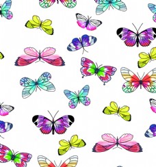 动漫印花蝴蝶数码印花手绘花图片