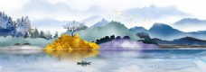 新中式写意山水装饰画图片