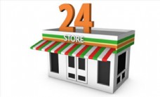 C4D模型24小时商店便利店图片