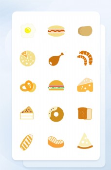 烘焙面包甜品面形矢量icon图图片