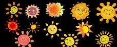 天空高清透明免抠卡通太阳元素图片