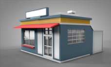 C4D模型像素房子店铺图片