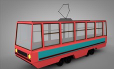 C4D模型像素公交车图片