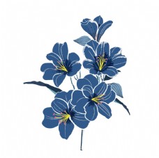 手绘蓝色花朵植物图片
