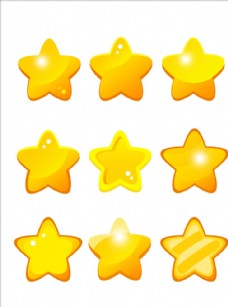 卡通素材金色黄色星星闪光星辰圣诞五角星图片