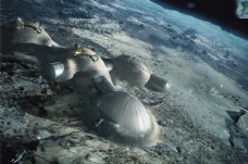 3D地球未来月球基地构想图3D彩绘效果图片