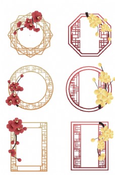 欧式复古中式镂空花纹边框图片