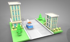 C4D模型大楼学校企业社区图片