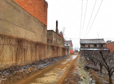 冬日里的乡村街道图片