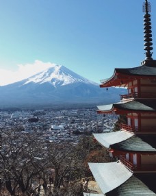 情侣度假日本富士山图片