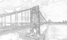 金门大桥线性稿图片