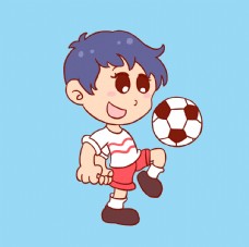 男孩踢足球图片