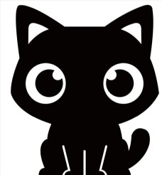 猫卡通卡通黑色猫咪图片