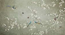 水墨中国风花鸟素材图片