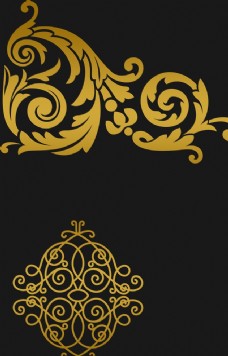 藤蔓素材金色花纹边框图片