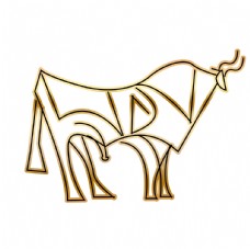 金属线条牛年装饰元素图片