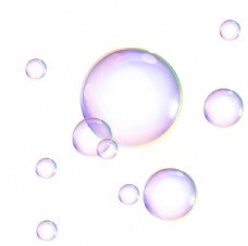 水彩画彩色透明气泡元素图片