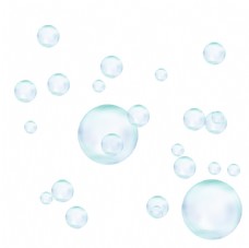水彩画晶莹剔透泡泡元素图片