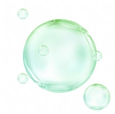 护肤品绿色泡泡元素图片