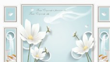 玉兰花背景墙图片
