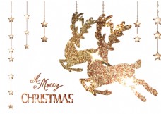 圣诞节圣诞金色麋鹿图片