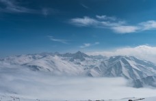 景观水景雪山图片