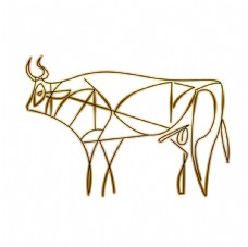 牛艺术抽象画图片