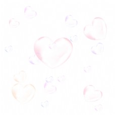 彩色爱心气泡元素图片