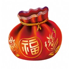 传统节日图立体红色福袋图片