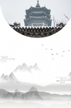 风景中国风建筑背景图片