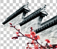水墨中国风透明底梅花图片