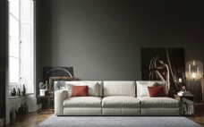墙纸现代客厅沙发背景图片