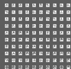 100个黑白手势UI图标图片