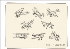 8款入飞机素描画图片