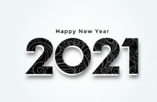 其他设计2021新年黑白字体图片