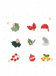图片素材手绘植物卡通圣诞节矢量元素图片