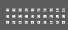 30个黑白文件夹软件UI图标图片