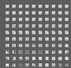 100个黑白用户图表UI图标图片