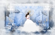 蓝色婚礼效果图图片