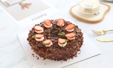 展板巧克力水果蛋糕图片
