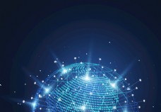 蓝色科技背景蓝色地球网络科技信息EPS图片